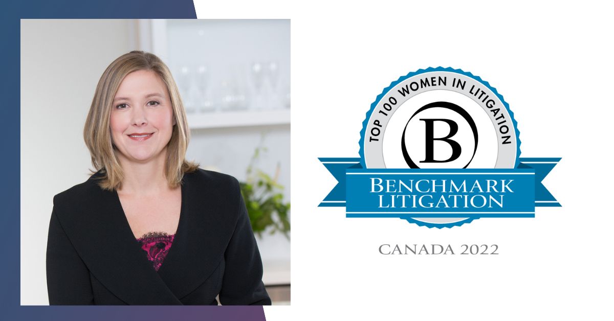 image of Melissa MacKewn named one of Canada’s Top 100 Women in Litigation by Benchmark Litigation